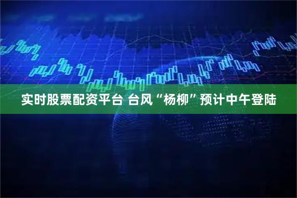 实时股票配资平台 台风“杨柳”预计中午登陆